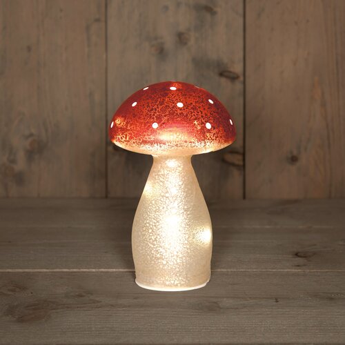 Anna's Collection Paddenstoel glas - H18cm Rood - afbeelding 2