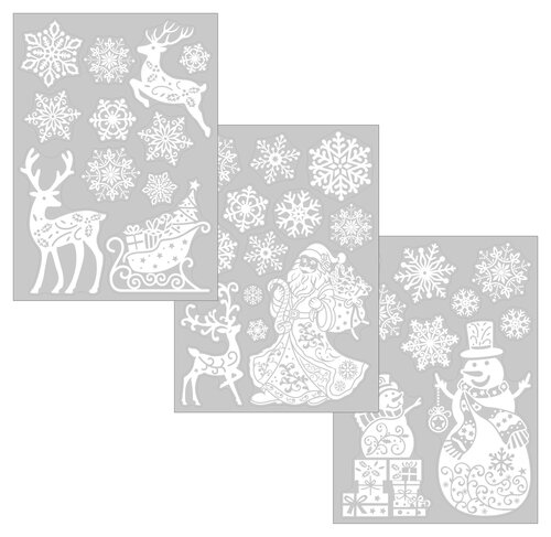 Anna's Collection Raamsticker kerst - B40xH28,5cm Wit