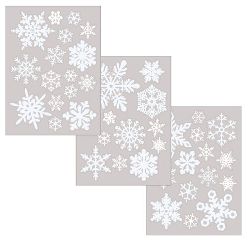 Anna's Collection Raamsticker sneeuw - B40xH28,5cm Wit
