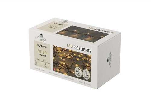 Anna's Collection Ricelightverlichting - L4m Licht goud - afbeelding 3