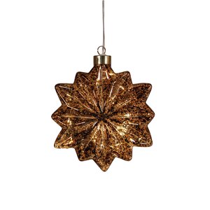 Anna's Collection Ster glas 12 punten LED - H15cm Mercury bruin - afbeelding 1