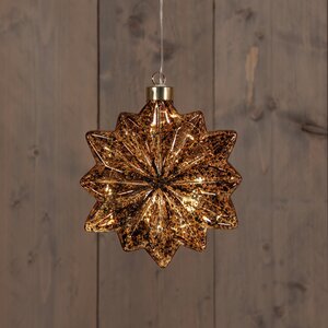 Anna's Collection Ster glas 12 punten LED - H15cm Mercury bruin - afbeelding 2