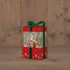 Anna's Collection Verlicht cadeau glitterwater - B11,5xH19cm Rood - afbeelding 2
