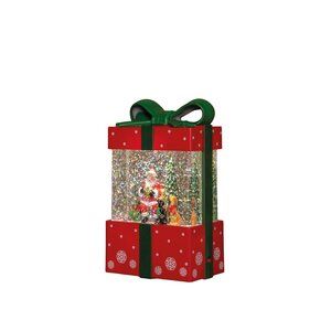 Anna's Collection Verlicht cadeau glitterwater - B11,5xH19cm Rood - afbeelding 4