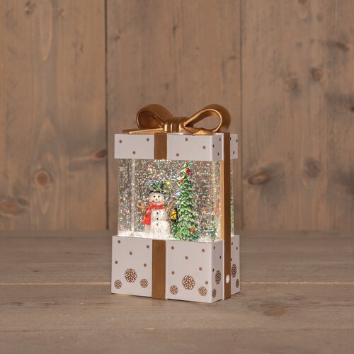 Anna's Collection Verlicht cadeau glitterwater - B11,5xH19cm Wit - afbeelding 2