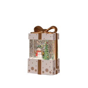 Anna's Collection Verlicht cadeau glitterwater - B11,5xH19cm Wit - afbeelding 4