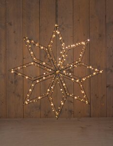 Anna's Collection Verlichte achtpuntige ster 200 LED - H73cm Zwart - afbeelding 2