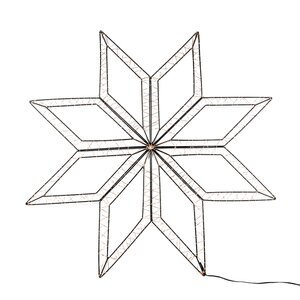 Anna's Collection Verlichte achtpuntige ster 200 LED - H73cm Zwart - afbeelding 1