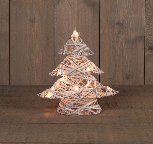Anna's Collection Verlichte boom jute en katoen 10 LED - H30cm - afbeelding 2