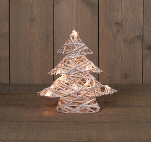 Anna's Collection Verlichte boom jute en katoen 10 LED - H30cm - afbeelding 2