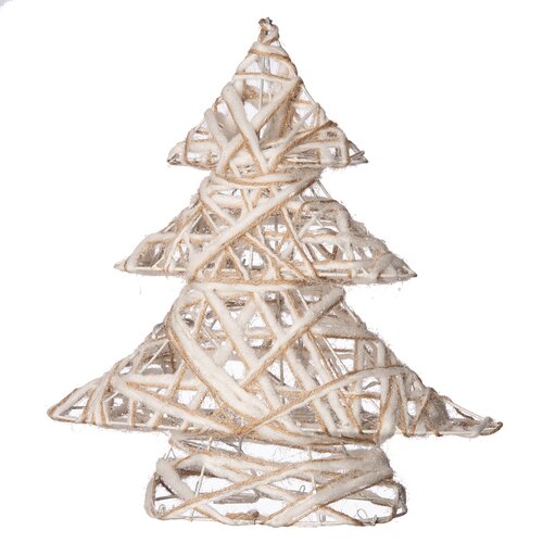 Anna's Collection Verlichte boom jute en katoen 10 LED - H30cm - afbeelding 3