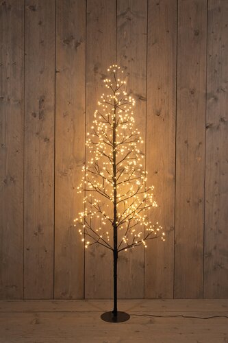 Anna's Collection Verlichte kerstboom - H150cm Zwart