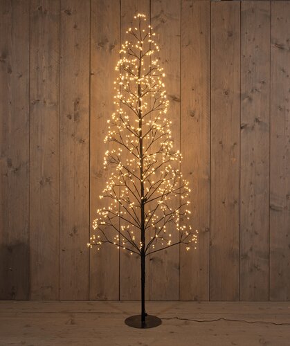 Anna's Collection Verlichte kerstboom - H180cm Zwart