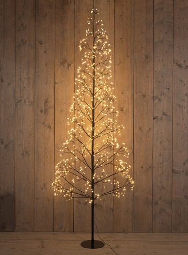 Anna's Collection Verlichte kerstboom - H210cm Zwart