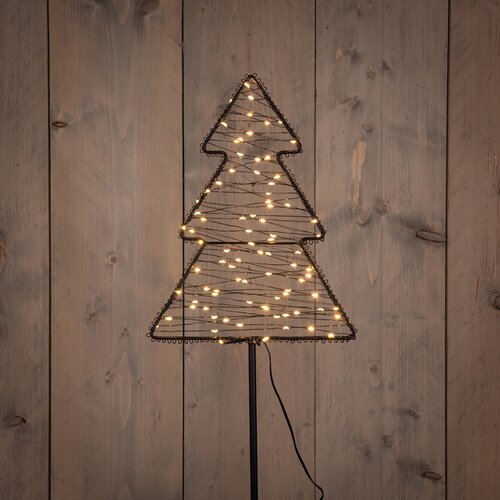 Anna's Collection Verlichte kerstboom op steker - B22xH89cm Zwart