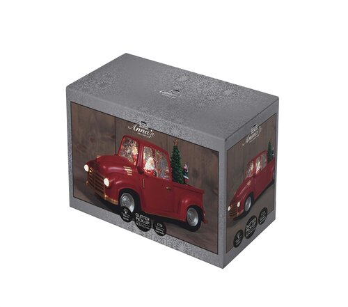 Anna's Collection Verlichte pick-up glitterwater - B28,5xH16,5cm Rood - afbeelding 2