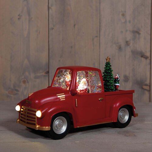 Anna's Collection Verlichte pick-up glitterwater - B28,5xH16,5cm Rood - afbeelding 1