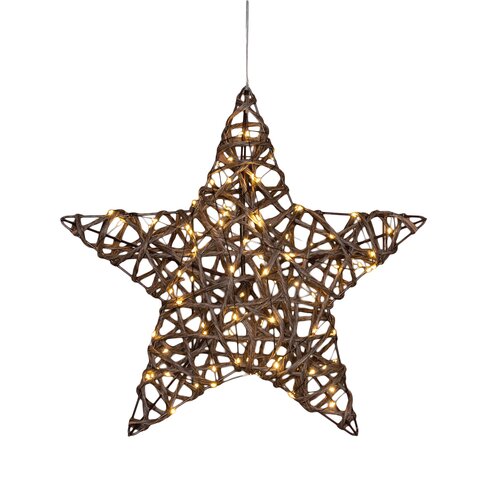 Anna's Collection Verlichte ster - H40cm Naturel - afbeelding 1