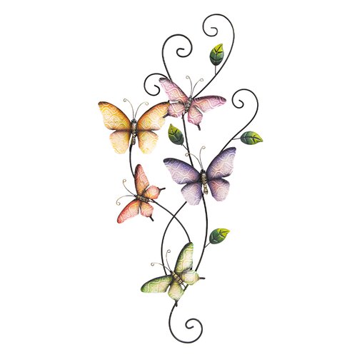Anna's Collection Wanddecoratie vlinders - H 68 x B 35 cm
