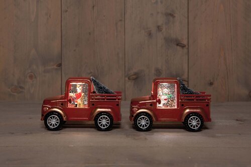 Anna's Collection Waterlantaarn pick-up met glitters - H16cm Rood