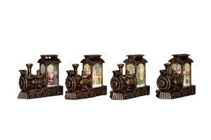 Anna's Collection Waterlantaarn trein met glitters - H11,5cm - afbeelding 2