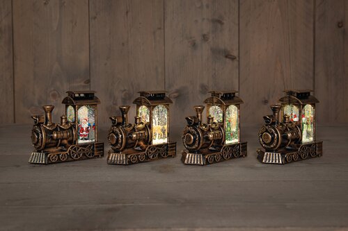 Anna's Collection Waterlantaarn trein met glitters - H11,5cm - afbeelding 3