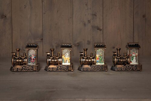 Anna's Collection Waterlantaarn trein met glitters - H11,5cm - afbeelding 1