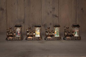 Anna's Collection Waterlantaarn trein met glitters - H11,5cm - afbeelding 1