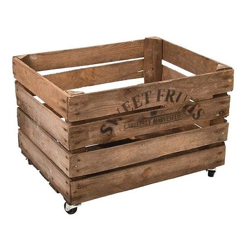 Appelkrat hout met wielen