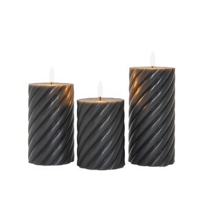 Anna's Collection 3-pack outdoor kaars - H 10/12,5/15 cm x D 7,5