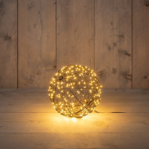 Anna's Collection Verlichte bal klassiek warm flash 200 lampjes - D 18 cm - afbeelding 2