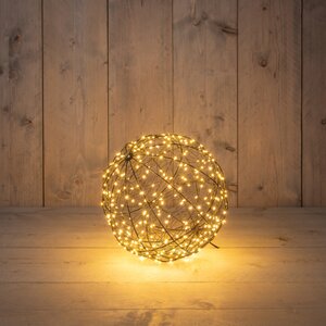 Anna's Collection Verlichte bal klassiek warm flash 300 lampjes - D 25 cm - afbeelding 2