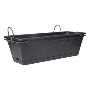 Balkonbak Chill Trough set Intense Black - 50 x 19,5 x 20 cm - afbeelding 1