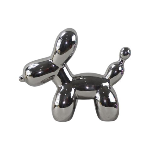 Ballonhond groot 20 x 7 x 17 cm silver