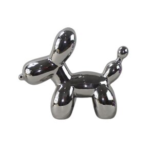 Ballonhond groot 20 x 7 x 17 cm silver