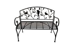 Bank metaal opklapbaar B 106 x D 50,5 x H 89 cm zwart