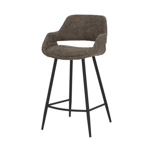 Barstoel Dario bouclé taupe - afbeelding 1