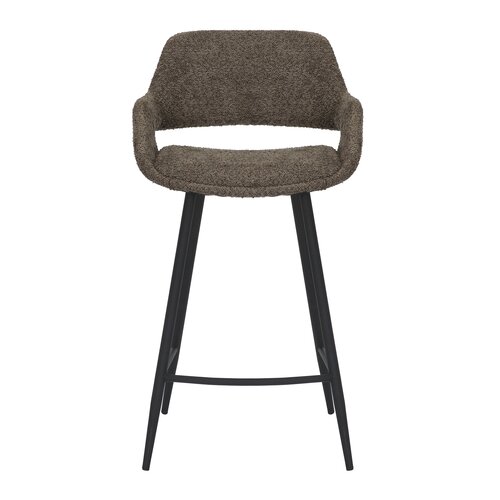 Barstoel Dario bouclé taupe (bar) - afbeelding 1