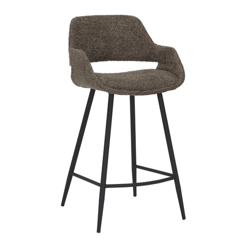Barstoel Dario bouclé taupe (bar) - afbeelding 2
