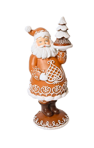Beeld gingerbread santa - D 9 x H 23 cm