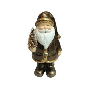 Beeld Kerstman koper - B 10 x D 8 x H 20 cm