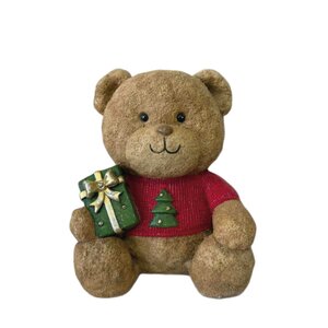 Beer met cadeau LED 24×23×28 cm