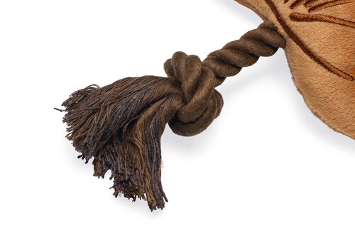 Beeztees Hondenspeelgoed blad met touw - L26xB28,5cm Bruin - afbeelding 1