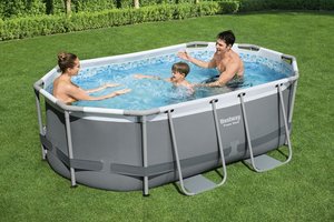 Bestway zwembad power steel set ovaal grijs 305 - afbeelding 3