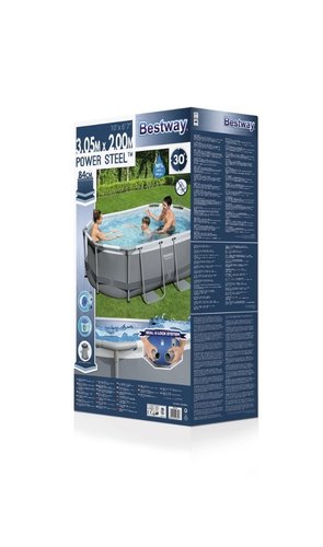 Bestway zwembad power steel set ovaal grijs 305 - afbeelding 10