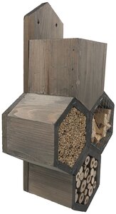 Bijenhotel Met Bloempot - 24x11xH40cm Grijs