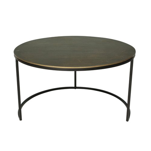 Bijzettafel Brass antique Set van 2 - H 35/42 x D 60/75 cm - afbeelding 2