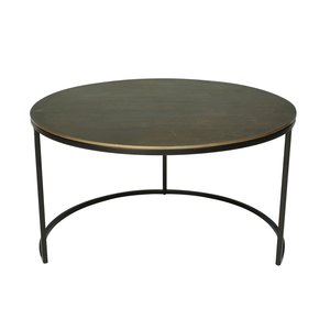 Bijzettafel Brass antique Set van 2 - H 35/42 x D 60/75 cm - afbeelding 2