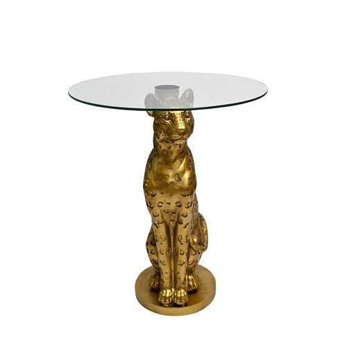 Bijzettafel cheetah D 40 x H 50 cm goud