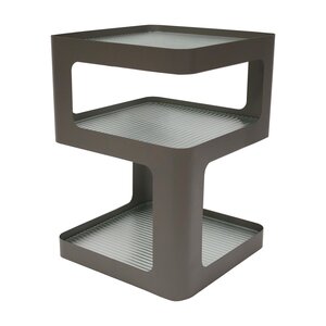 Bijzettafel Glass 35 x 35 x 49 cm warm grey